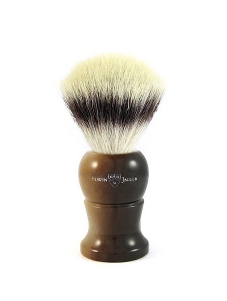 Edwin Jagger Shaving Brush Synthetic Silver Tip Light Horn XL