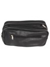 Men Leather Wash Bag Black