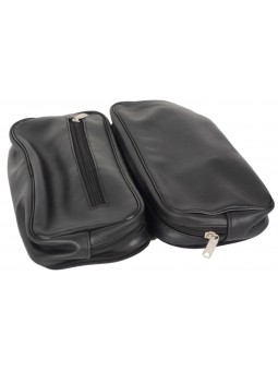 Men Leather Wash Bag Black