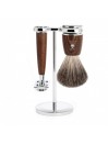Set Afeitado Mühle Brocha Afeitar Tejón Gris, Maquinilla afeitar clásica & Bol Rytmo