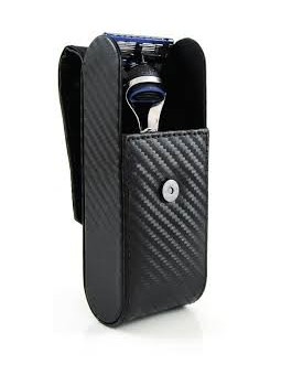 Estuche Viaje Piel Maquinilla Mach3 o Fusion Edwin Jagger