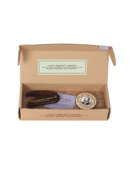 Captain Fawcett Moustache Wax Strengh Sandalwood 15ml & Folding Comb