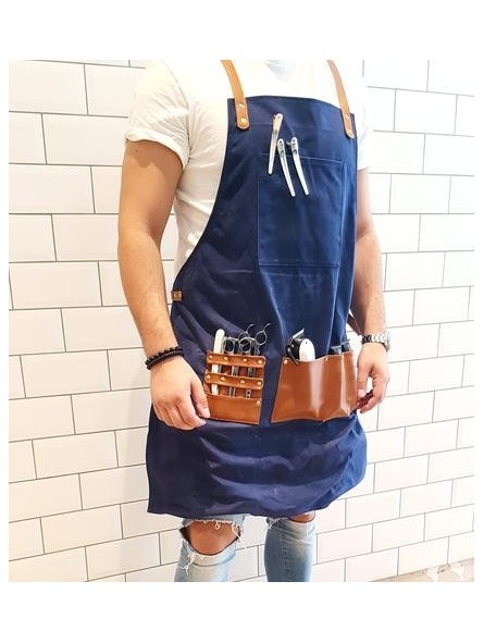 Barber Pro Barber Apron Denim Blue