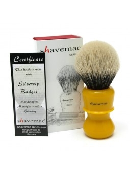 Brocha de Afeitar RB3 Punta Plata Dos Bandas Seta 54mm Butterscotch Shavemac
