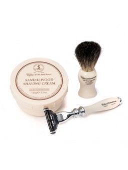 Taylor of Old Bond Street Victorian Sandalwood Shaving Cream, brush and razor Gift Box Set