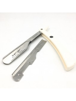 Navaja Barbero Acero Inoxidable Parker PTW Blanca